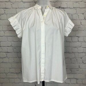 Trovata White Ruffle Sleeve Top